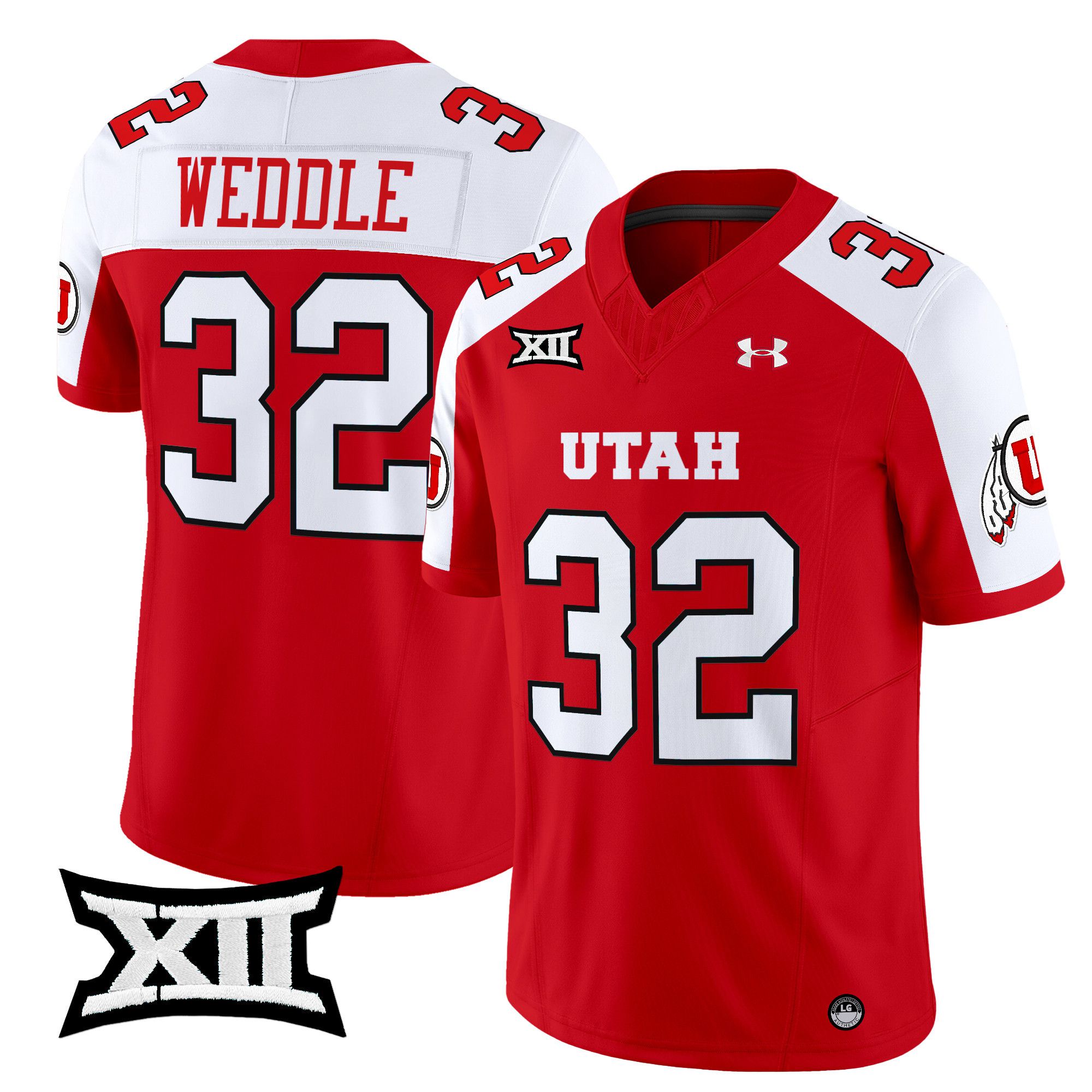 Men Utah Utes #32 Weddle Red 2024 Vapor Limited NCAA Jersey style 1->more ncaa teams->NCAA Jersey
